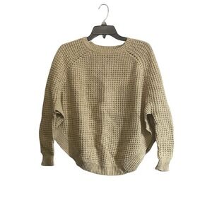 Lauren Ralph Lauren Small Waffle Knit Sweater Relaxed Curve Hemline Oversized